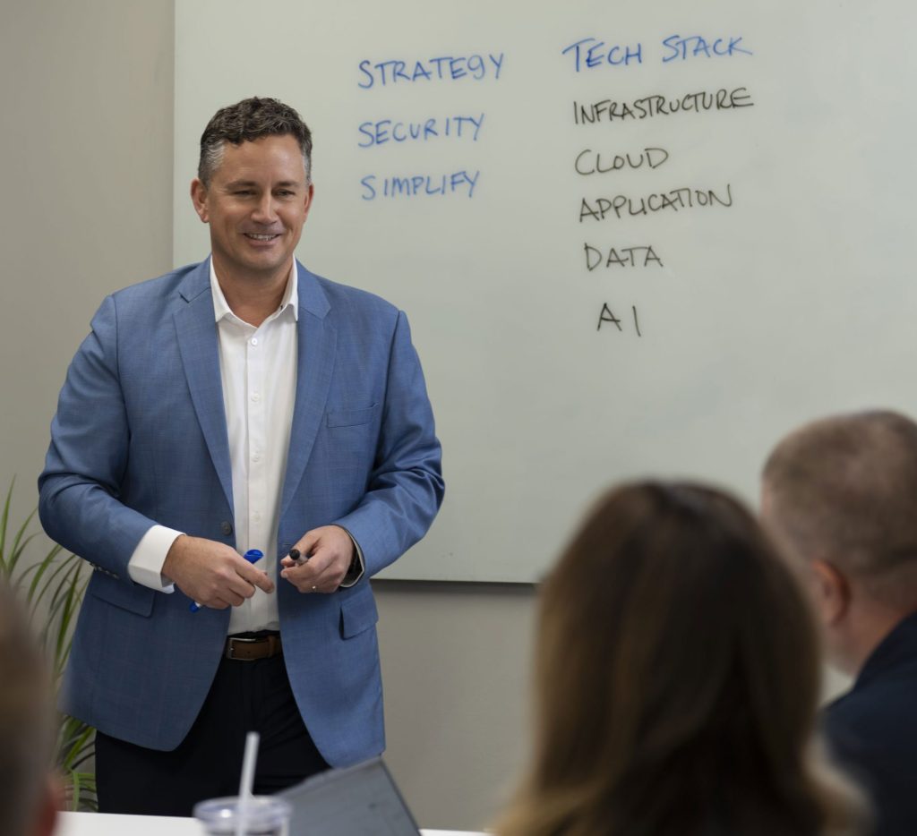 USA Cyber team meeting to discuss IT and Compliance